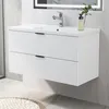 Waschtisch mit Unterschrank 100cm RIVA Badmöbel Set Weiß Produktbild-Vorschau 1