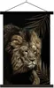 MuchoWow® Textilposter Löwe - Pflanzen - Farben 40x60 cm Produktbild-Vorschau 1