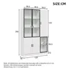 vitrine,Glasvitrine Glasschrank Vitrinenschrank mit LED Produktbild-Vorschau 7