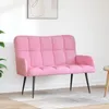 vidaXL dvojmiestna pohovka ružová 115 x 61 x 87 cm látková Náhľad obrázku produktu 2