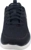A close-up, front-facing view of a navy blue Skechers shoe. Produktbild-Vorschau