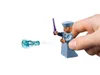 A Lego minifigure holding a wand and a blue magical effect. Náhled obrázku produktu