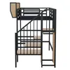 Hochbett 90x200 cm mit Sicherheitsleiter und verstellbarem Produktbild-Vorschau 4