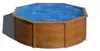 Piscina rotonda da parete in acciaio GRE con effetto legno Anteprima dell’immagine prodotto 1