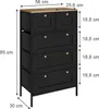 commode Vicco Belaro Noir 56x95cm avec 5 tiroirs, Model Voir les images du produit 2