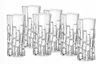 A set of six clear, tall drinking glasses with a textured pattern. Anteprima dell’immagine prodotto