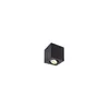 A black cube-shaped ceiling light fixture with a visible light source. Produktbild-Vorschau