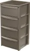 Niedrige Kommode 4 Schubladen 39 x 38,5 x H 80,5 cm Braun - Produktbild-Vorschau 3
