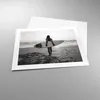 Poster - Poster ohne Rahmen - Frau Strand Surfen - 50x40 cm Produktbild-Vorschau 3