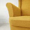 Stretch Wingback křeslo, 2dílné, jednobarevné, žluté, Náhled obrázku produktu 3
