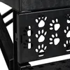 A close-up view of a black plastic pet stair with paw print cutouts. Náhled obrázku produktu