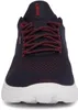 A close-up front view of a blue and red Geox sneaker. Produktbild-Vorschau