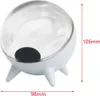 A white, spherical object with three legs and a clear dome on top, with dimensions indicated. Produktbild-Vorschau