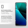 A product image showing a smartphone screen protector with accompanying text in German and English. Produktbild-Vorschau