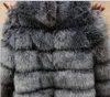 Damen Kunstpelz Mantel Kurzer Faux Pelz Winterjacke Produktbild-Vorschau 3