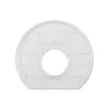A round, white filter with a grid pattern and a central hole, isolated on a white background. Produktbild-Vorschau