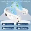 A product image showing a white neck fan with multiple text overlays indicating different wind modes. Produktbild-Vorschau