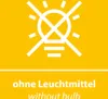 A yellow background with a white graphic of a crossed-out lightbulb and text below. Produktbild-Vorschau