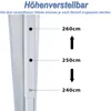 A close-up of a white pole with markings indicating adjustable height settings for a pavilion. Produktbild-Vorschau