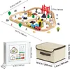 SucceBuy Set trenino in legno 70 pezzi, trenino giocattolo Anteprima dell’immagine prodotto 8