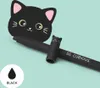 A black cat-themed erasable gel pen with the phrase "BE CURIOUS" printed on it, set against a light blue background. A graphic of a black cat's head is also visible. Náhľad obrázku produktu