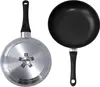 Two frying pans, one showing the underside and the other the top, are displayed against a white background. Produktbild-Vorschau