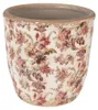 Clayre & Eef Pot de fleurs Ø 16x16 cm Beige Rose Céramique Voir les images du produit 1
