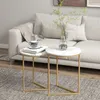 HOMCOM Beistelltisch 2er-Set Couchtisch mit goldenen Produktbild-Vorschau 2