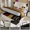 A bed with storage, featuring close-up details of its features. Náhled obrázku produktu