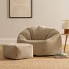 Icon Kingston: Zitzak en hocker met vulling, beige Productafbeelding-voorbeeld 3