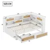 A diagram of a white bed frame with dimensions indicated by lines and numbers. Produktbild-Vorschau