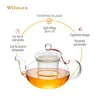 Teiera Wilmax da 1200 ml in vetro termico con filtro in Anteprima dell’immagine prodotto 4