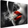 Leinwandbild Frau Mund Geld 60x40 Feeby Schwarz-Weiß bild Produktbild-Vorschau 1