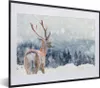 MuchoWow® Gerahmtes Poster Winter - Hirsche - Tiere 40x30 Produktbild-Vorschau 1