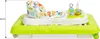 A baby walker with a colorful seat and toys on a white background. Produktbild-Vorschau
