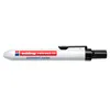 A white permanent marker with black clip and tip, lying horizontally on a white background. Podgląd zdjęcia produktu