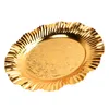 Runde Gold Serviertablett 20cm Fächerförmig Wellenform Produktbild-Vorschau 6