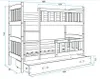 Kinderhochbett mit Stauraum und Matratzen 80x190 BRIGID – Produktbild-Vorschau 3