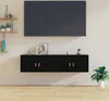 vidaXL Wandschränke 2 Stk. Schwarz 60x30x30 cm Massivholz Produktbild-Vorschau 2