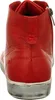 The back view of a red high-top sneaker. Voir les images du produit