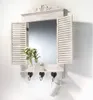 Dekoracyjne lustro w ramie okiennej Kobolo - White Vintage Podgląd zdjęcia produktu 2