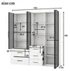Flieks moderner Schrank mit LED, Vitrine 140x40x160 cm, Produktbild-Vorschau 7