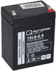 A black rechargeable battery with product information printed on its side, placed on a white background. Voir les images du produit