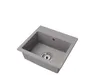 A single gray sink with a drain and faucet hole, isolated on a white background. Produktbild-Vorschau