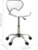A white office chair with a chrome base and wheels, shown in a studio setting with a white background. Produktbild-Vorschau