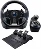 A gaming steering wheel, pedals, and gear shifter set are displayed against a white background. Náhľad obrázku produktu