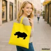 Huuraa Jutebeutel Nashorn Silhouette 10 Liter Yellow Produktbild-Vorschau 2