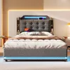 A modern bed with integrated lighting and storage. Podgląd zdjęcia produktu