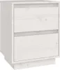 A white wooden nightstand with two drawers. Náhled obrázku produktu