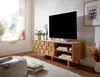Lowboard Eiche-Dekor in Gesamtansicht mit schwarzem Fernseher auf der Oberfläche und zwei Türen. Anteprima dell’immagine prodotto